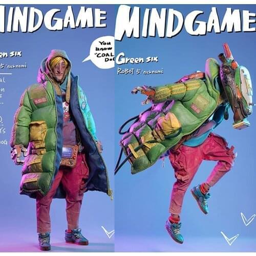 ZP003 1/6 Mindgame Green Six Action Figure Wasteland Wind Damtoys x Coal Dog 12 Inch Action Figure In stock