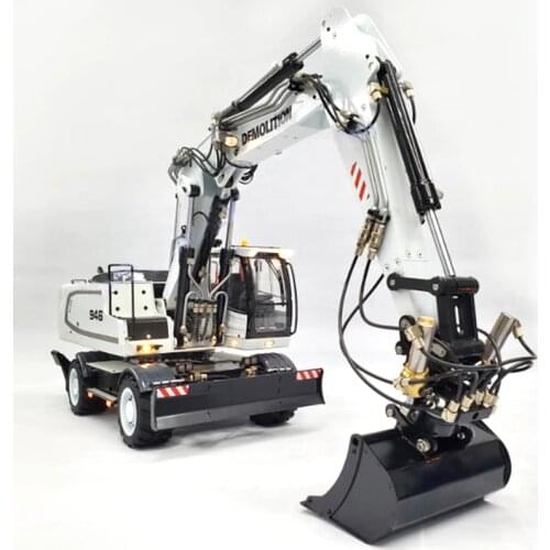 1/14 RC 946EW Remote Control Metal Hydraulic Wheel Excavator Model Construction Machinery Adult Toy Birthday Gift