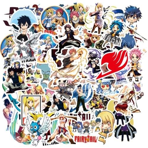 10/50/100pcs Japanese Anime Fairy Tail Pvc Adhesive Waterproof Sticker Fashion Trunk Brand Laptop Bag Stickers Toys