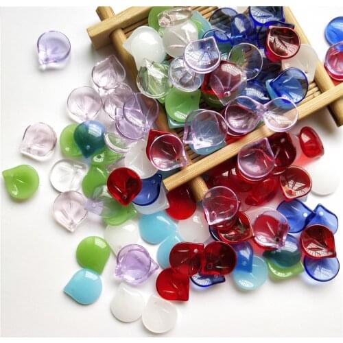 10pcs Crystal Glass beads Czech Plum Flower Petal Shape Charm Pendants Handmade DIY Jewelry Accessories Material 14x15mm