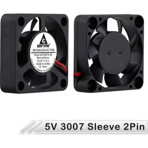 2Pcs Gdstime 30mm 3cm 5V 30mmx30mmx7mm 2Pin DC Brushless Mini Cooler Cooling Fan 3007