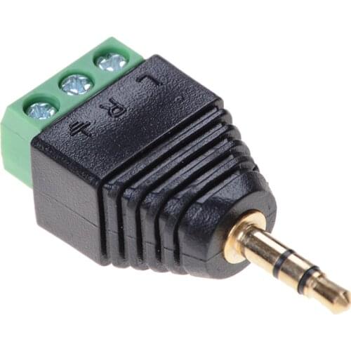3.5mm Audio Mono Plug Audio Connector Adapter 3.5 audio mono plug to screw terminal screw connector 1PCS