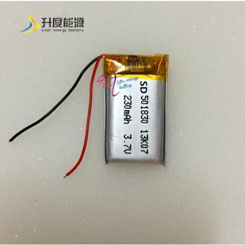 Tablet battery small size 3.7v 230mah battery/ li polymer battery SD 501830