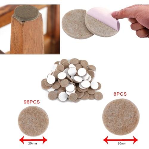 Artudatech 104Pcs Furniture Pads Chair Leg Floor Protectors Felt Pads Hardwood Floors Beige