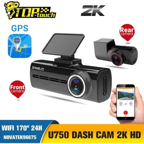 SAMEUO Car Camera Dash Cam Front And Rear Video Recorder Dashcam Car Dvr Dvrs For Cars Recorder 24H Parking Monitor GPS HD U750