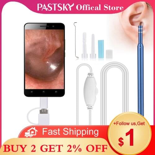 Ear Cleaning Endoscope Visual Ear Spoon 2 in 1 USB HD Camera 5.5mm Android PC Earpick Otoscope Borescope Tool 0.3MP 1.3MP