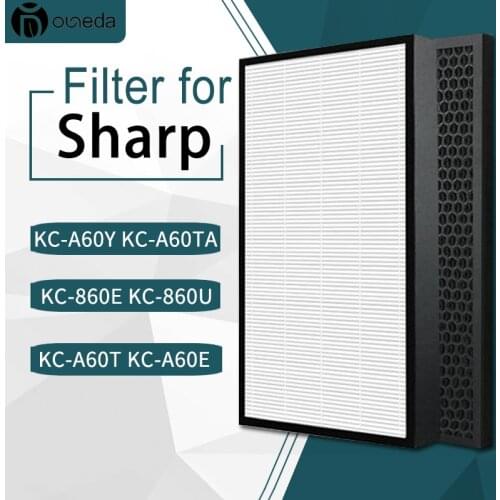 For Sharp Filter FZ-A60HFE FZ-A60DFE Replacement HEPA and Activated Carbon Filter for KC-A60T KC-A60E KC-860E KC-860U