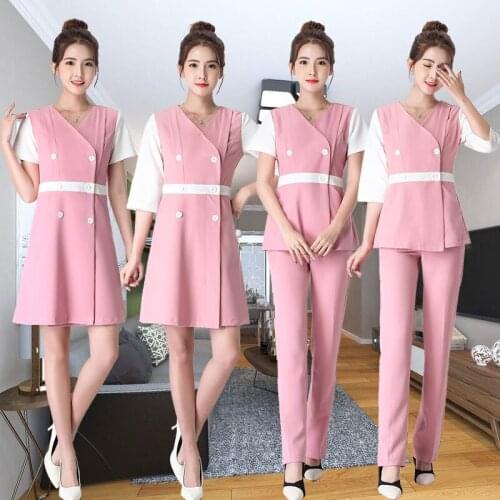 Esthetic Uniform Summer Short Sleeve Spa Uniform Beautician Uniforms Beauty Clothes Salon Uniform WomenS Spa Clothing DD2607