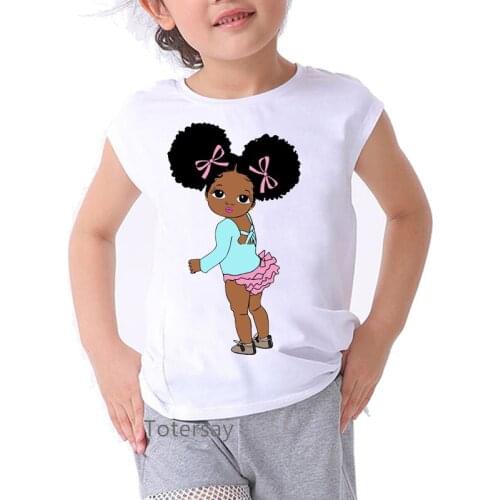 Kawaii girls melanin girls t shirt Africa girls clothes toddler baby t-shirt summer short sleeve white tshirt Camisole tops