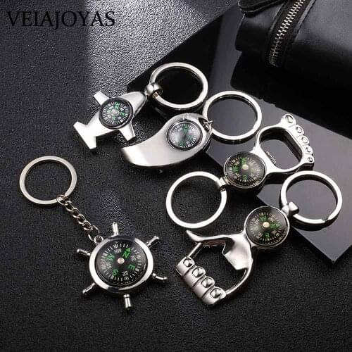 Hot Travel Portable Keychains Premium Mini Outdoor Camping Hiking Compasses Alloy Keyring Wild Survival Tool Navigation Keychain