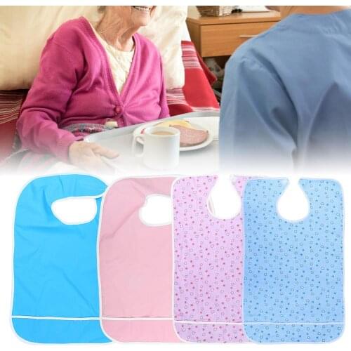 4 Color Adult Bed Cotton Bib Waterproof Antifouling Impervious Elderly Disabled Bedridden Patient Assisted Eating Tool Protector