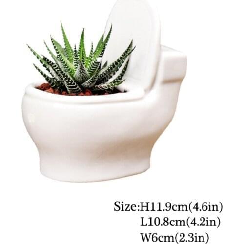Toilet Flower Pot Planter Toy For Kids Pen Holder Creative Garden Flower Planter Pot Home decor craft ornament