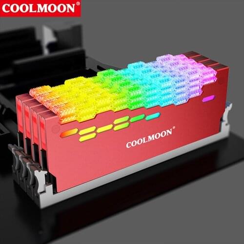 COOLMOON ARGB RAM Memory Cooling Heat Sink RGB Heatsink Cooler 5V 3 Pin 4 Pin Aluminum Alloy RA-2 Heat Spreader for PC Desktop