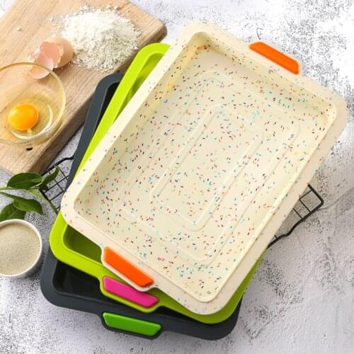 Square Brownie Silicone Baking Tray Bread Cake Mold Bakeware Mould DIY Pan Form High Temperature Resistant Cake Tools