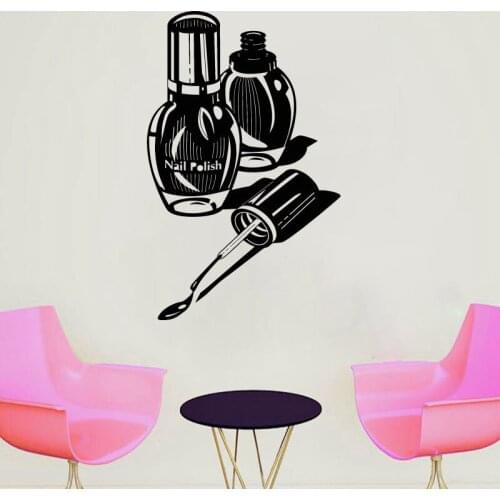 Nail Polish Wall Decal Door Window Vinyl Sticker Beauty Salon Nails Shop Manicure Design Interior Decoration Art Wallpaper E090
