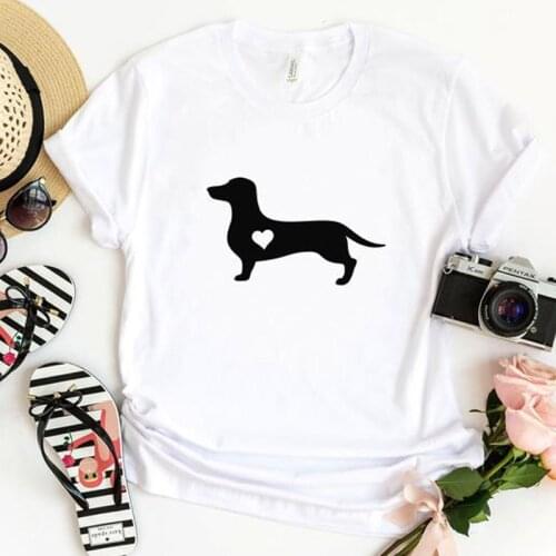 Cute Dachshund Love Graphic T-shirt Fancy Summer Womens Tees Tops Fashion Clothing Aesthetic Tumblr Funny Tshirt Dog Lover Gift