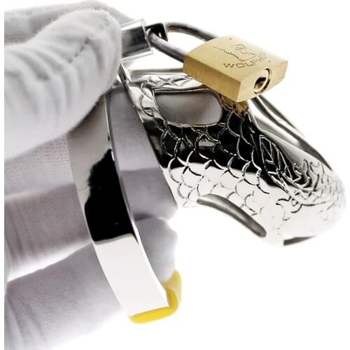 For Men Penis Lock Stainless Steel Cock Cage Penis Ring Chastity Device Belt Tool Restraint Sex Toys C010 3 Sizes Choose