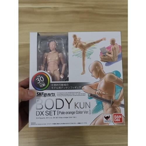 Original DIY BODY KUN & BODY CHAN DX SET Pale Orange Color Ver. PVC BJD Action Collectible Model Toys