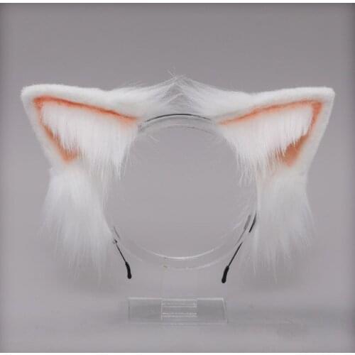 Lolita Headdress Cosplay Animal Headband Plush Beast Dog Ears Headwear Hair Hoop Cosplay Props For Christmas Cosplay Halloween