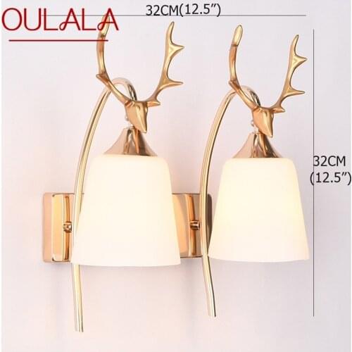 OULALA Wall Lamps Contemporary Creative Deer head shape LED Sconces Lights Indoor For Home Balcony