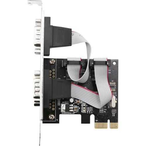 PCI-E To 2 Serial Card Native PCI-E RS232 Interface Industrial Control Computer Expansion Card Computer Adapter PCI-E Serial