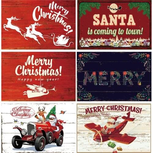 Merry Christmas Metal Signs Vintage Poster Tin Sign Plate Retro Tinplate Plaque Cafe Bar Pub Home Decor Christmas Gift 30x20cm