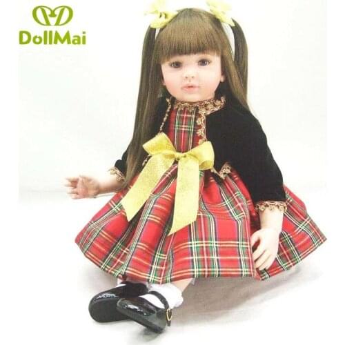 60cm Silicone Reborn Baby girl Doll Toy gift 24inch vinyl realistic Princess girl Toddler time doll bebes reborn bonecas