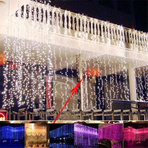 10M x 3M LED Twinkle Lighting 1000 LED Xmas String Fairy Wedding Curtain background Outdoor Party Christmas Lights 110V 220V