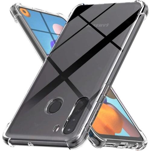 Shockproof transparent silicone case For samsung a21s a51 a71 phone shell For samsung galaxy a01 a11 a31 a41 m21 m31 back cover