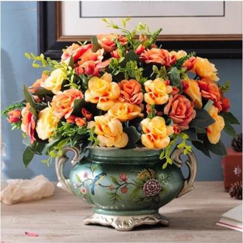 Beautiful ceramic flower and bird vase, home office restaurant desktop decorations, Christmas wedding decoration supplies