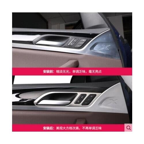 Fit for BMW 18-19 x4x3 door inner handle decorative frame door handle bowl bright strip interior modification