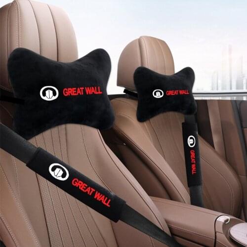 High quality cotton velvet car seat belt glove headrest embroidery suit for Great Wall Haval Hover H3 H5 Car Accessories