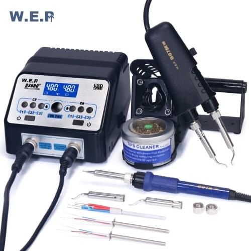 WEP 938BD+ Soldering Tweezer Electric Soldering iron 2 in 1 Repair Rework Station for BGA SMD Welding Machine