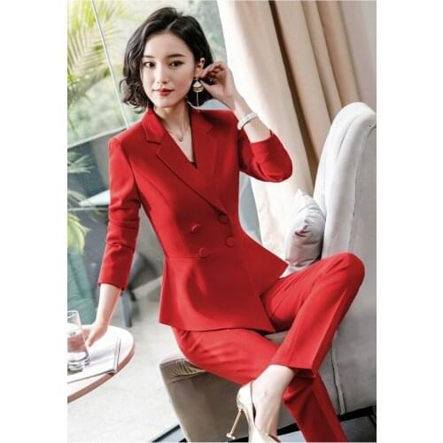 Formal Business Suits Women Office Work Wear Pantsuits Uniform Designs Pantsuits Ladies OL Styles Blazers Women Trousers Sets