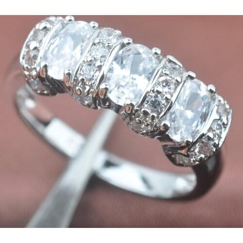 Top Selling White Cubic Zirconia Silver Plated For Women Jewelry Rings Free Shipping Size 6 7 8 9 SA041
