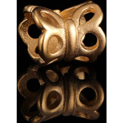 1Pcs 10mm Gold Hollow Butterfly Beads 24K Yellow Gold Filled For DIY Necklace Jewelry Making Findings Accessories Supplies