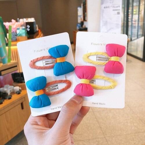 2pcs/lot Baby Bow BB Clip Hairpins Kids Hair Clips for Girls Pin Barrettes Accessories Children Ornament Hairclip Headdress