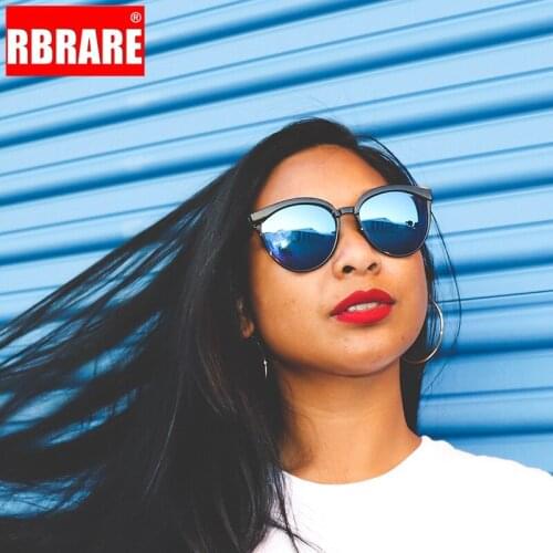RBRARE 2021 Simple Cat Eye Sunglasses Women Luxury Plastic Sun Glasses Classic Colorful Reflection Retro Lunette De Soleil Femme