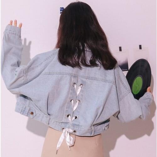 2021 Women Basic Short Denim Jacket Girls Coat Jeans Jackets Ladies Loose Outerwear Harajuku Coats Boyfriend Plus Size Clothes