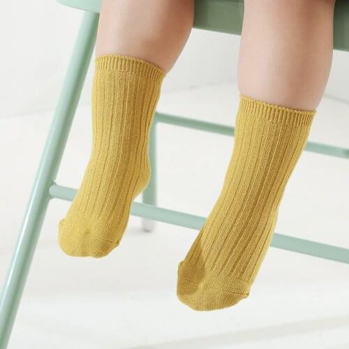 5 Pairs Lot Kids Long Cotton Socks For Boys Girl Toddler Children Newborns Spring Colorful Knit Pack Knee Socks Baby Accessories