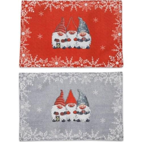 6pcs Gnome Swedish Tomte Doll Christmas Placemats Table Mats Heat Resistant Kitchen Tablemats Kids Dining Home Decoration