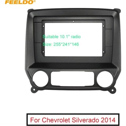 FEELDO Car Stereo 2Din Fascia Frame Adapter For Chevrolet Silverado 2014 10.1” Big Screen Audio Dash Fitting Panel Frame Kit