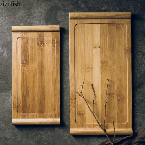 Bamboo Tray Restaurant Wine Tea Tray Wooden Tray Rectangular Size 33cm Tableware Accessories Small Tray Food Tray