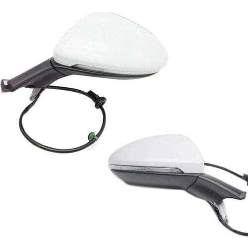 Side Rear View Mirror Assembly with Glasses Cover Manual Folding for Golf 7 MK7 MK7.5 White 6 Wires
