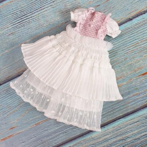 DBS Blyth icy 1/6 30cm Bjd white pink dress lace dress girl toy gift