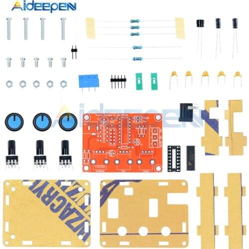 1Hz-1MHz XR2206 Signal Generator DIY Kit Sine/Triangle/Square Output Signal Generator Adjustable Frequency Amplitude + Cover Box
