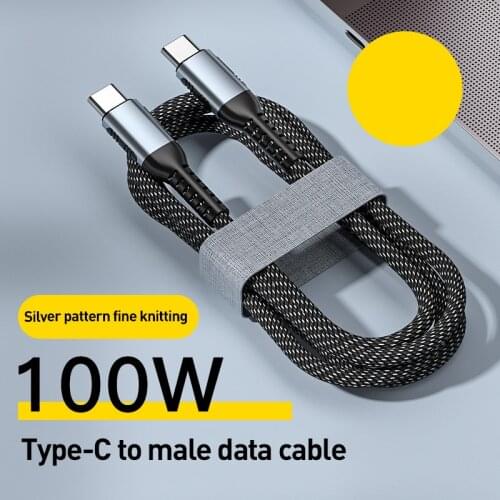 100W PD Cable 5A USB Type C to USB C Cable For Xiaomi Samsung USBC Fast Charging Charger Cord USB-C Type-C Quick Data Cable Wire