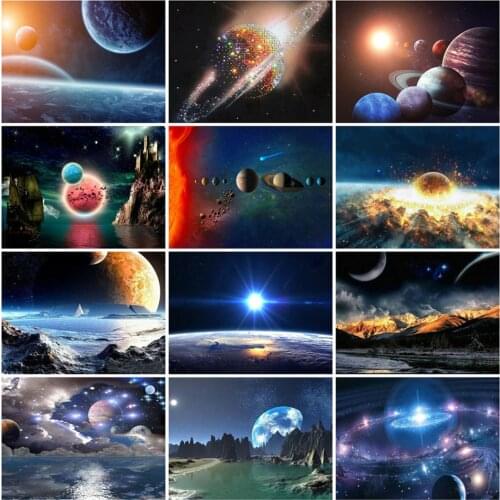 Kanny 5D DIY Diamond Painting New Space Planet Landscape Home Decoration Square/Round Rhinestone Set Mosaic Art Picture
