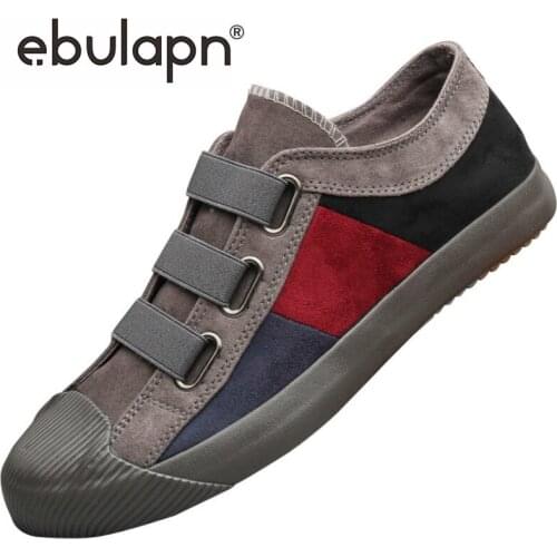 Brand New Canvas Vulcanize Shoes Autumn Fashion Mens Casual Loafer Shoe Korean Trend Leisure Designer Sneakers Men Flats EB9110