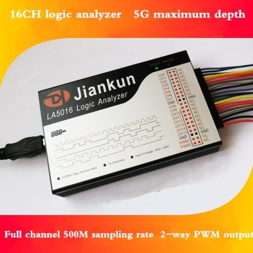 JIANKUN LA5016 PC USB Logic Analyzer 500M max sample rate 16CH 5B samples english software